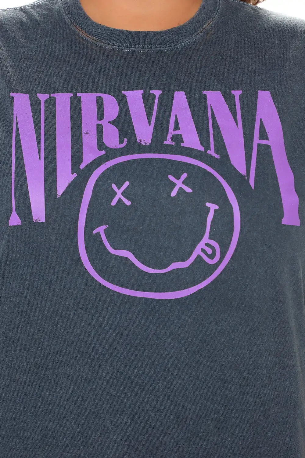 Nirvana Smile Washed Tee - Navy
