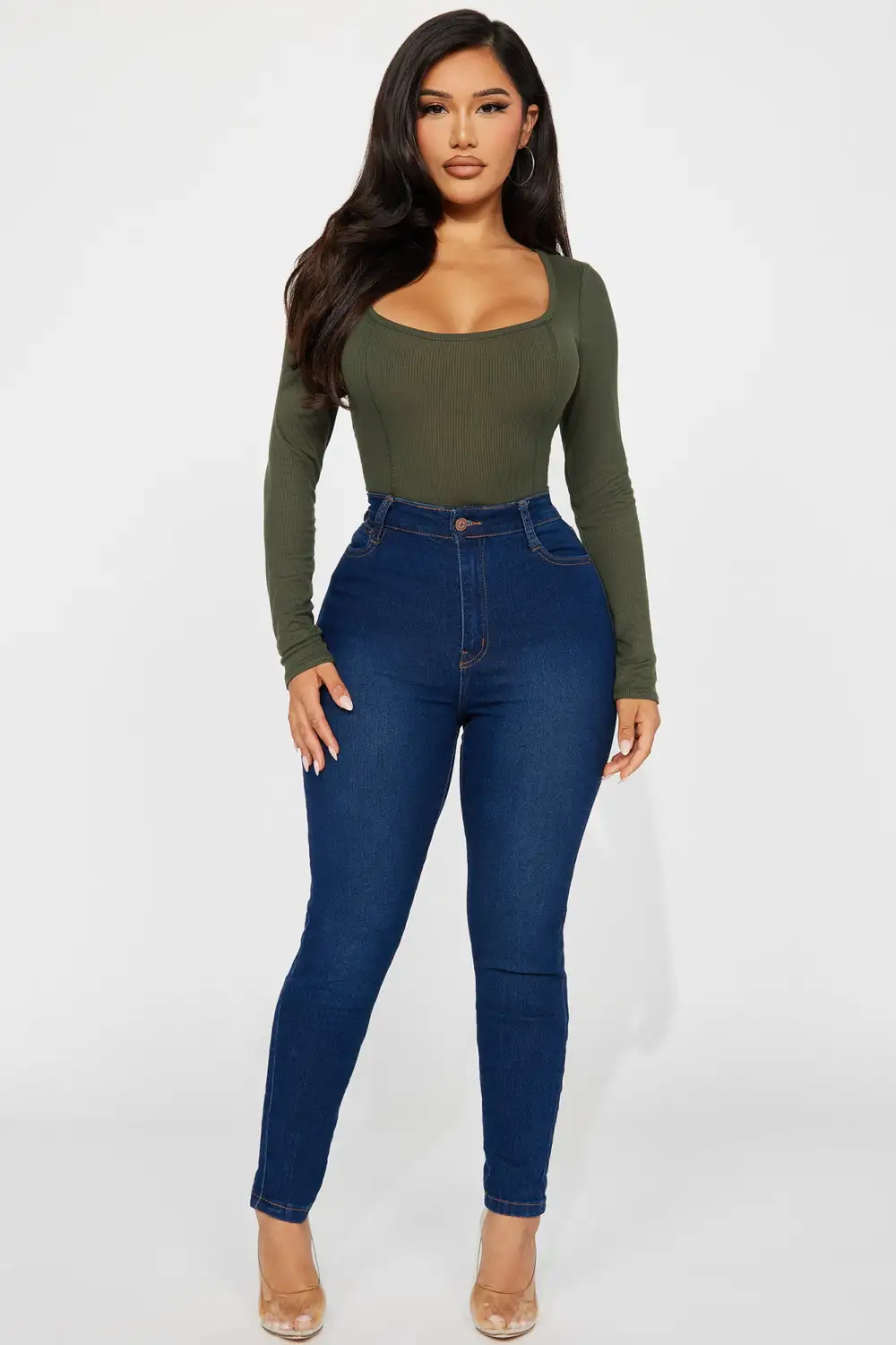 Dana Ribbed Top - Olive