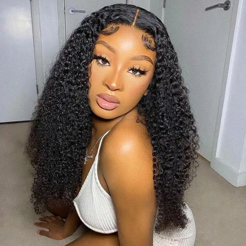 Deep Curly 4x4 Lace Closure Wig  180% Virgin Human Hair Wig