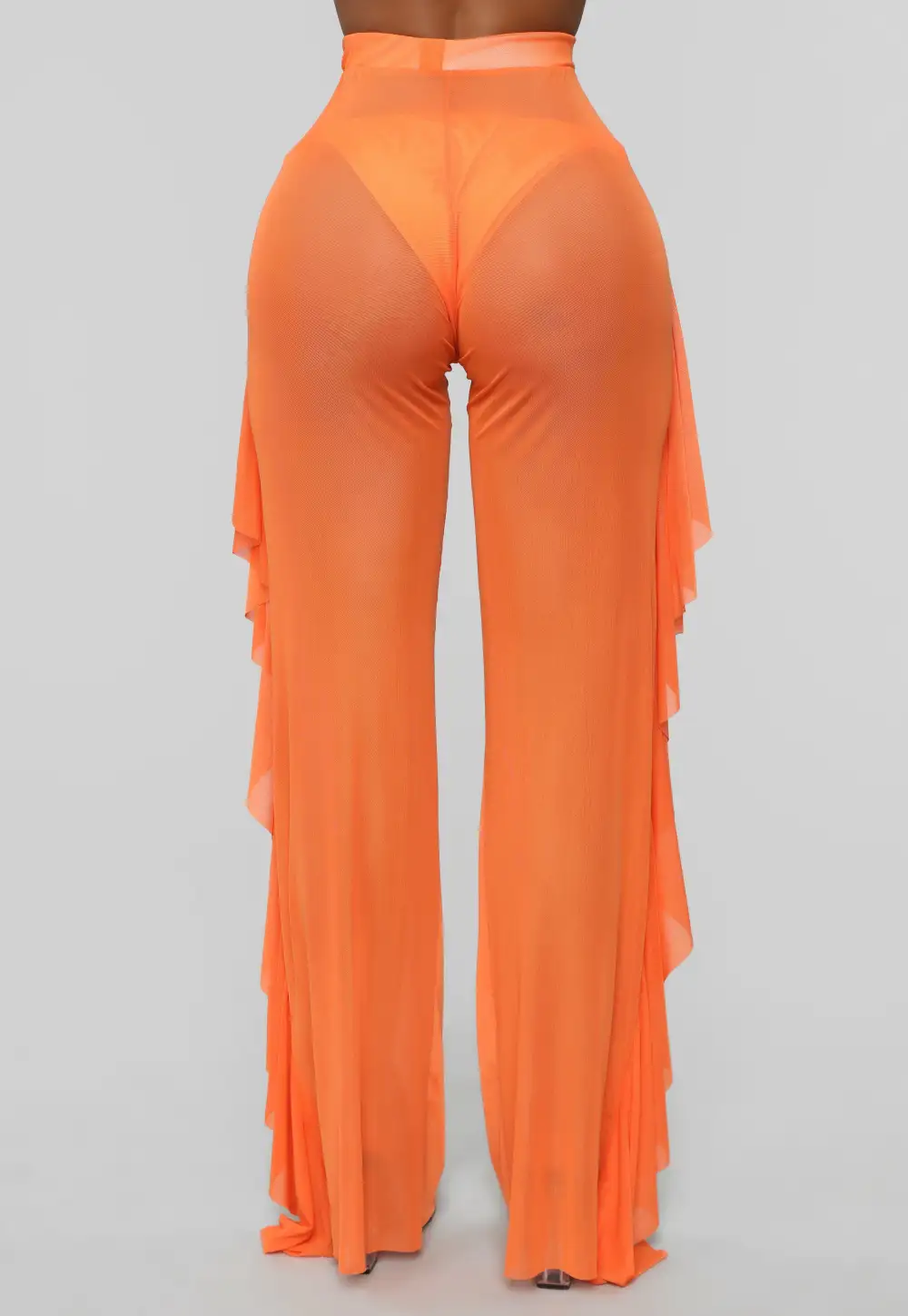 Sunshine See Through Cover Up Pant - Orange