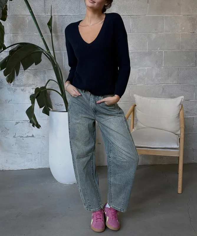 Relaxed Pullover Knit Sweater Top