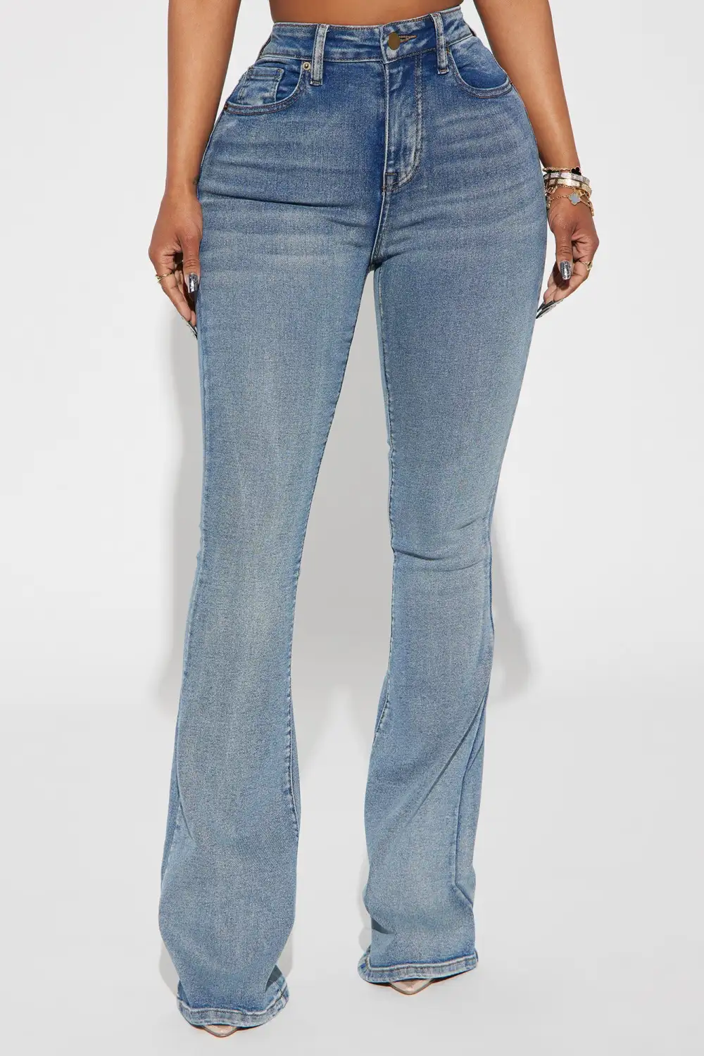 Gemma Sculpting Stretch Flare Jeans - Vintage Wash