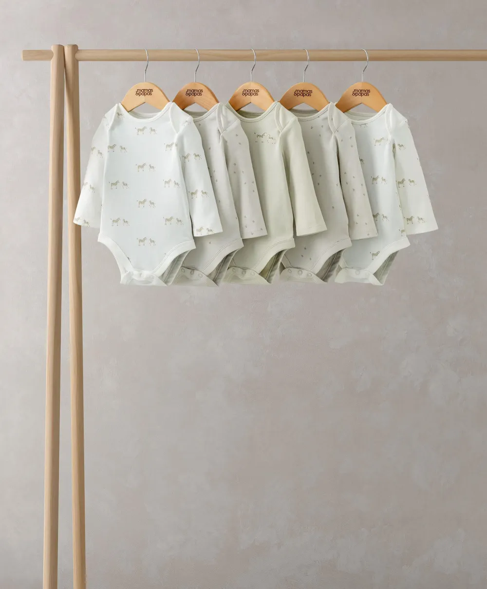 Wild Animals Long Sleeve Bodysuits (Pack of 5)