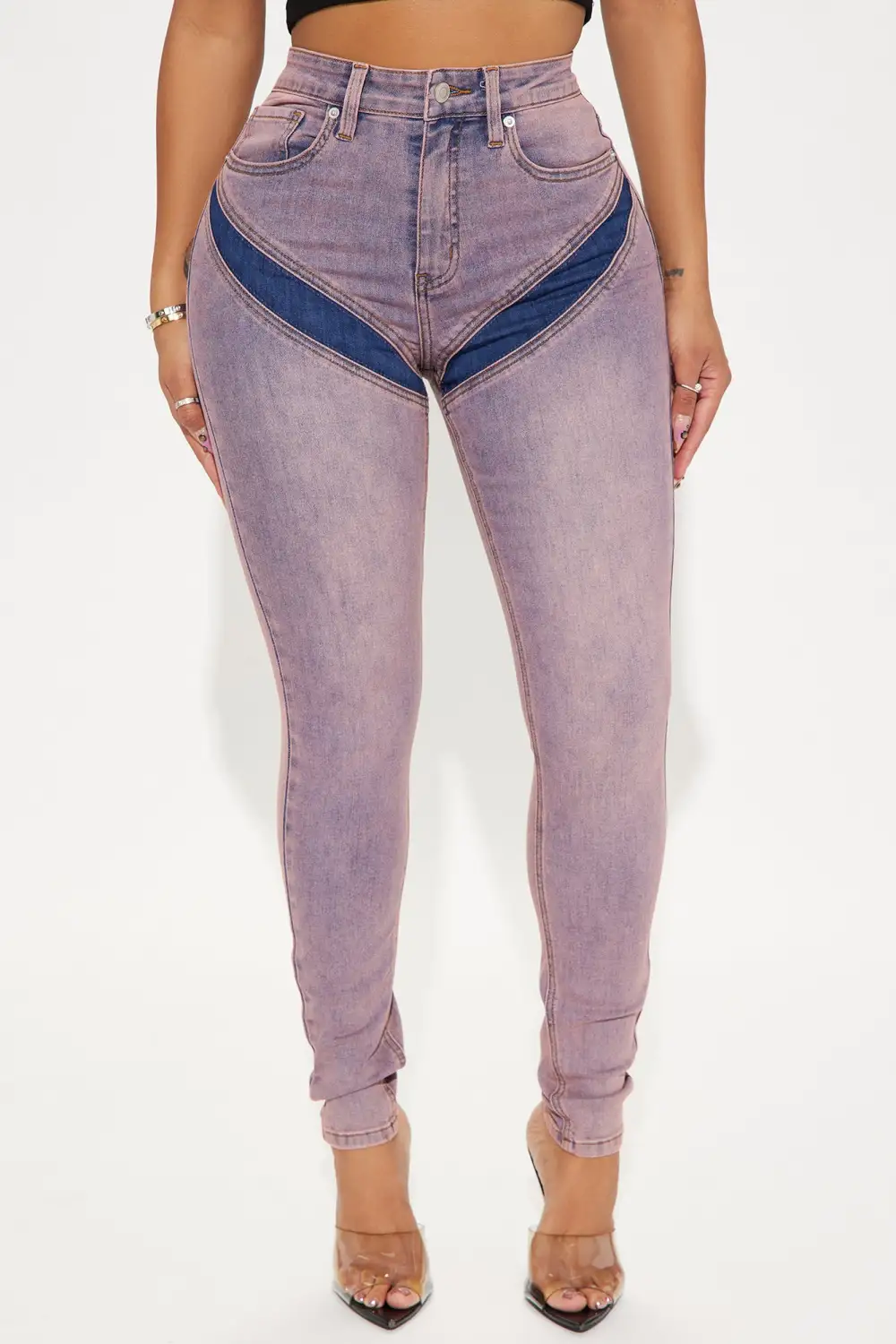 Under The Radar Stretch Skinny Jeans - Pink