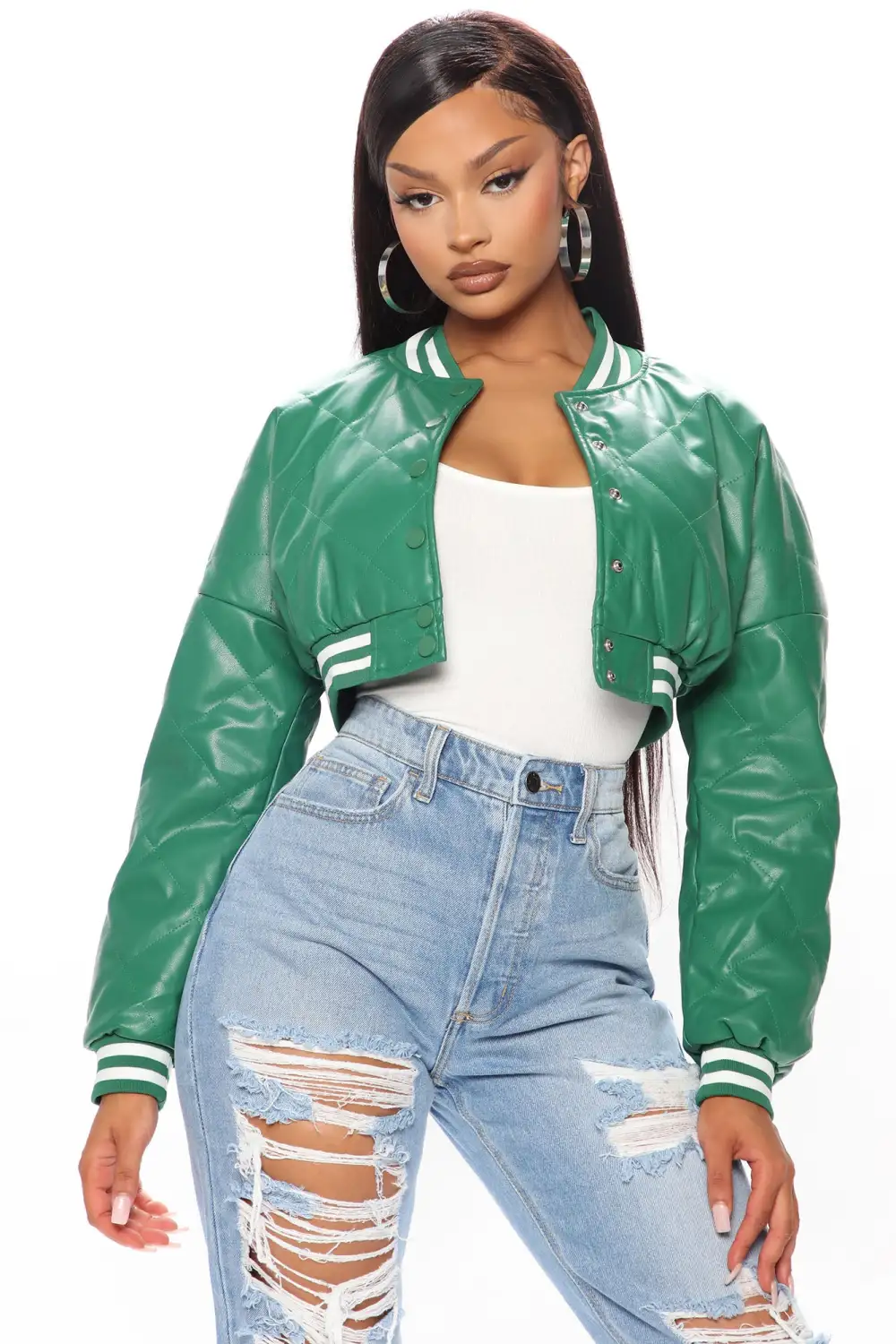 Change Of Plans Cropped Bomber - Hunter