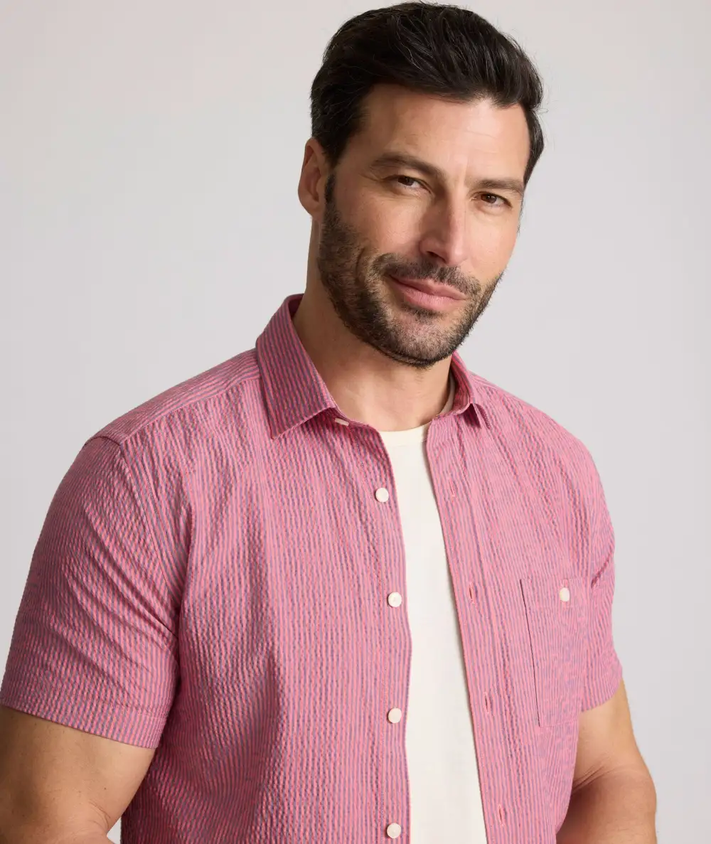 Performance Short-Sleeve Seersucker Shirt