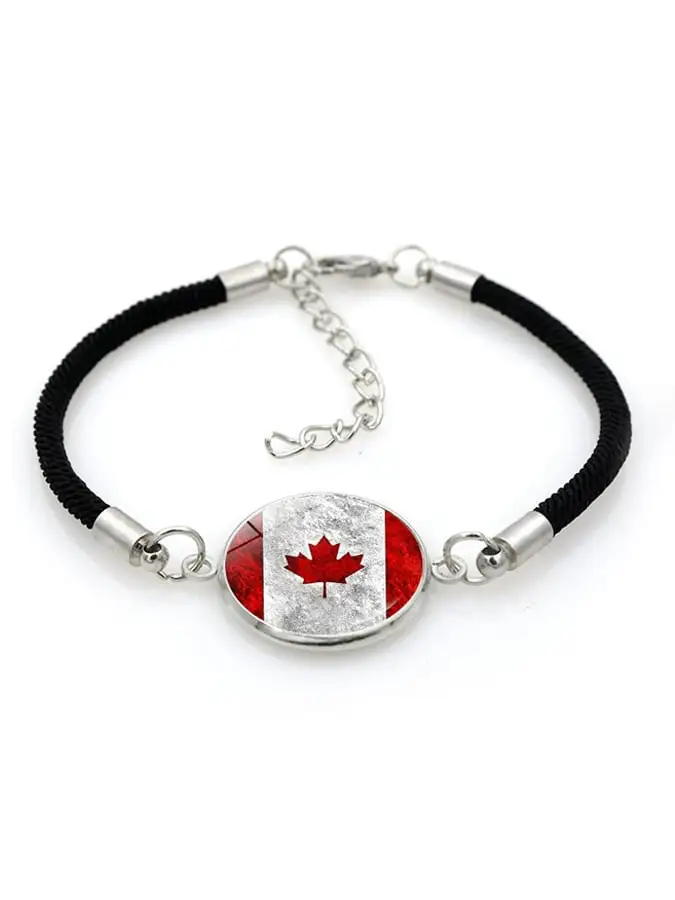 Canada Maple Leaf Flag Braided Bracelet
