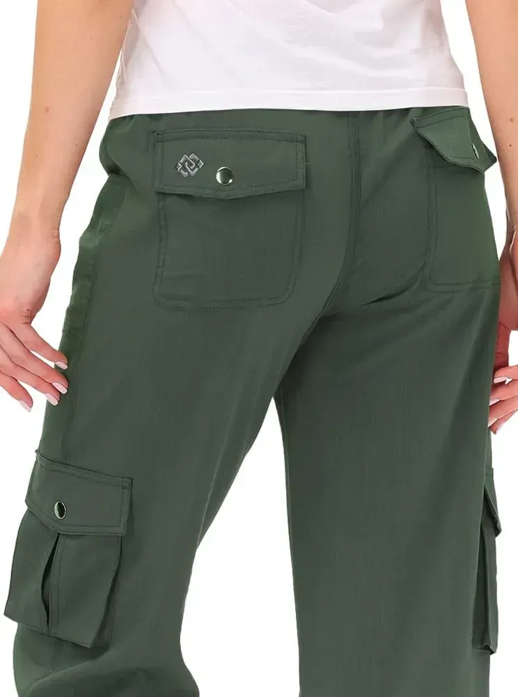 MoFiz Womens Capris with Pockets Loose Fit Casual Capri Pants Dressy Lightweight Ladies Baggy Cargo Pants for Hiking
