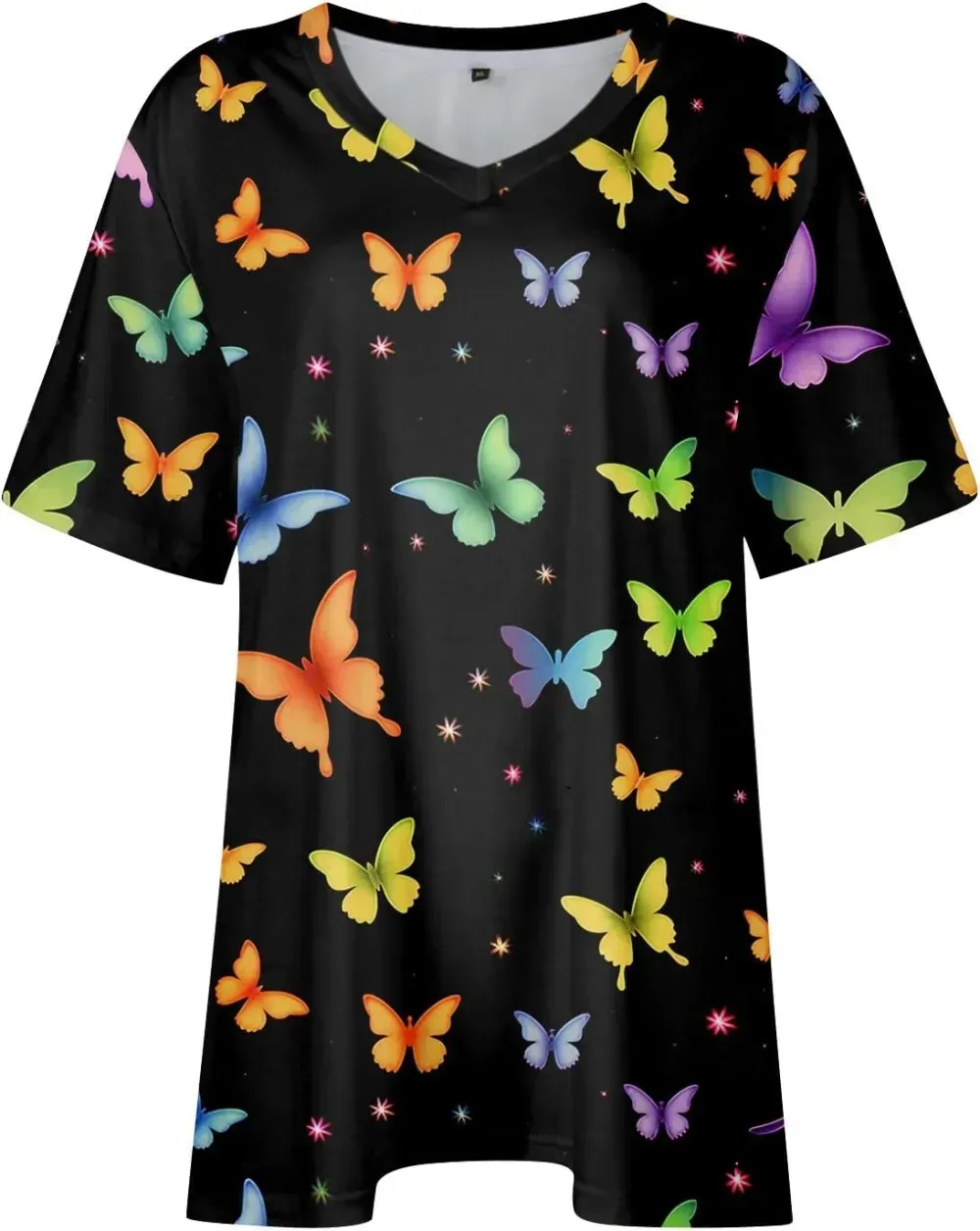 Plus Size Tops for Women Dressy Short Sleeve V Neck Shirts for Women Summer Tops for Women 2024 Floral Print Top