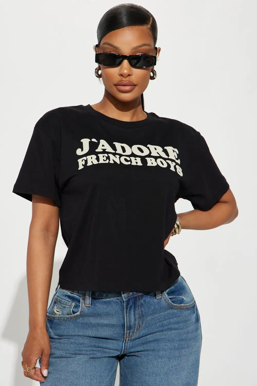J'adore French Boys Graphic Tee - Black
