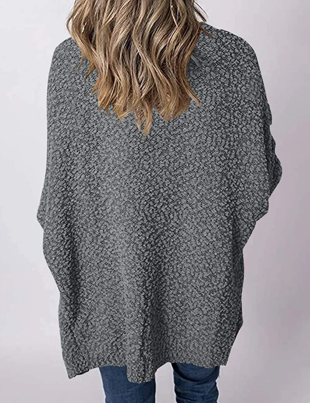 Women's Long Sleeve Soft Chunky Knit Sweater Open Front Cardigans Outwear Coat