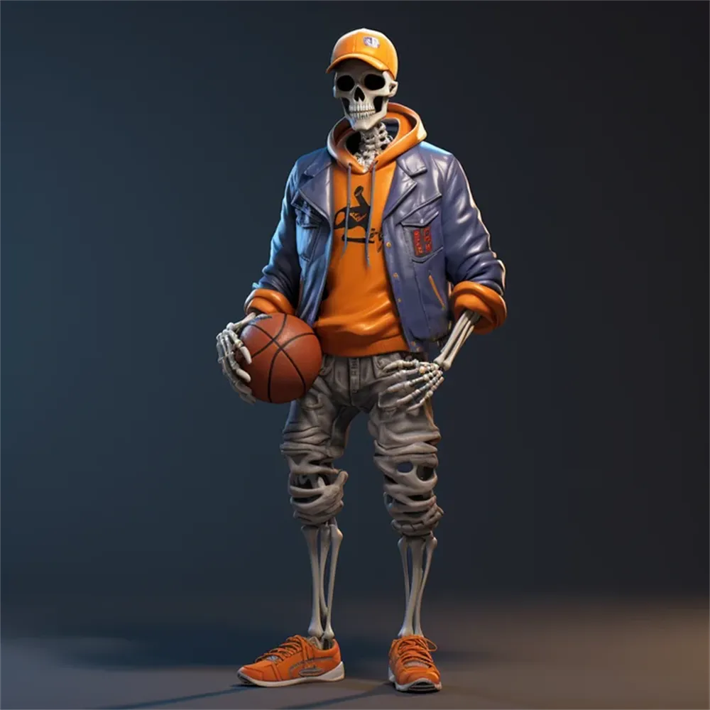 Cool Skeleton Figures Sports Series Skull Resin Crafts Halloween Decoration