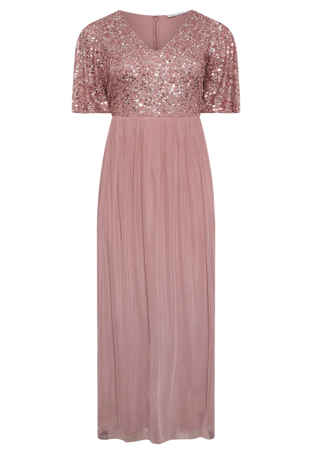 LUXE Curve Pink Embellished Maxi Dress