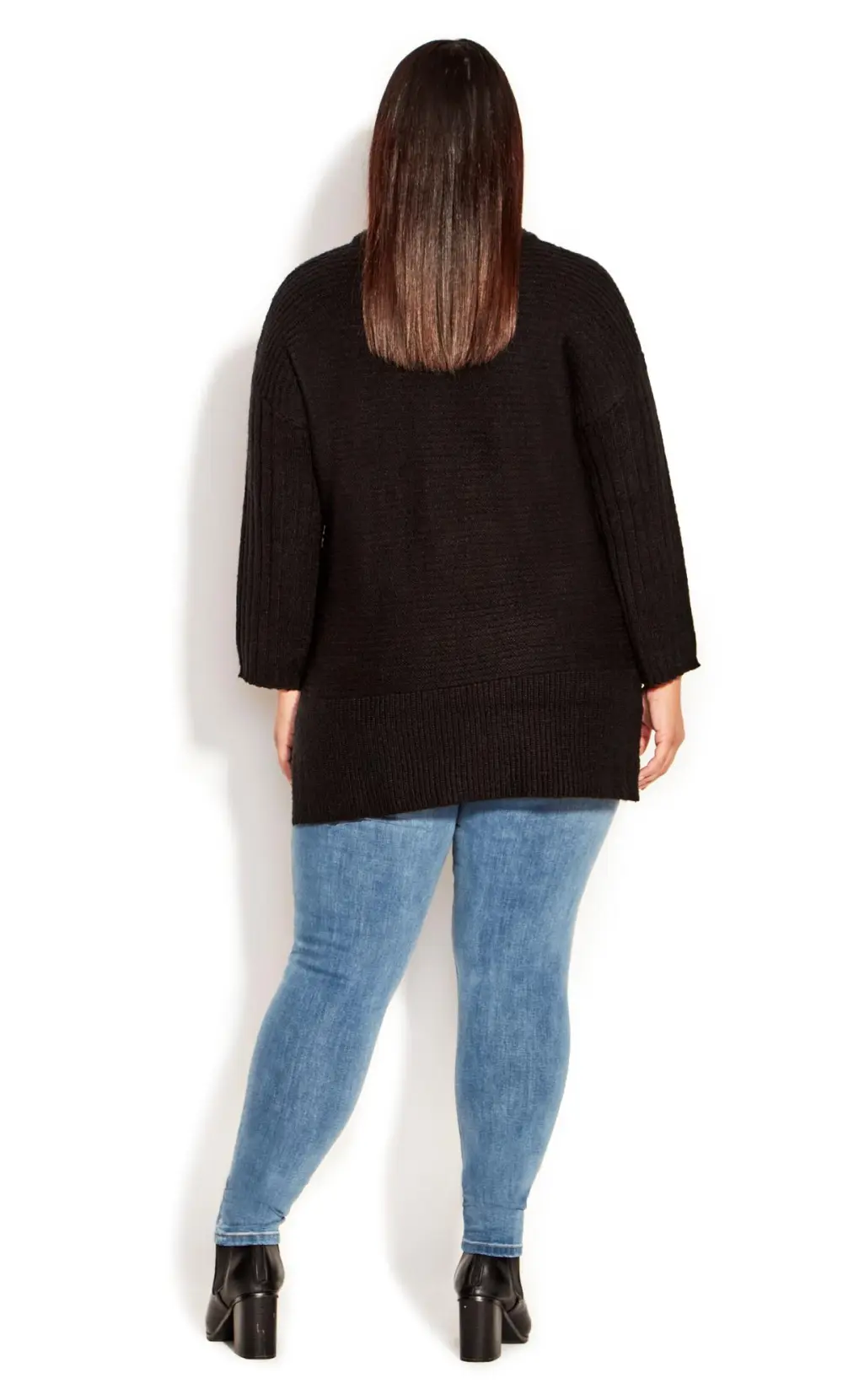 Evans Black Roll Neck Ribbed Knit Jumper