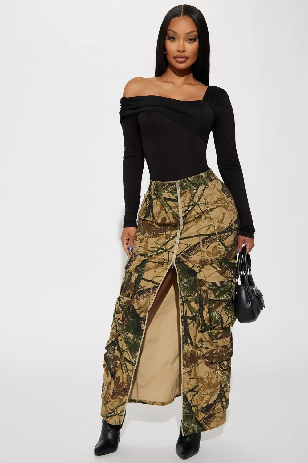 Alessandra One Shoulder Top - Black