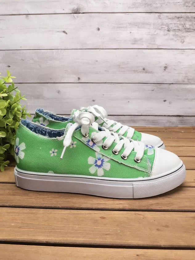 All Season Canvas Sneaker Heel Casual Flats