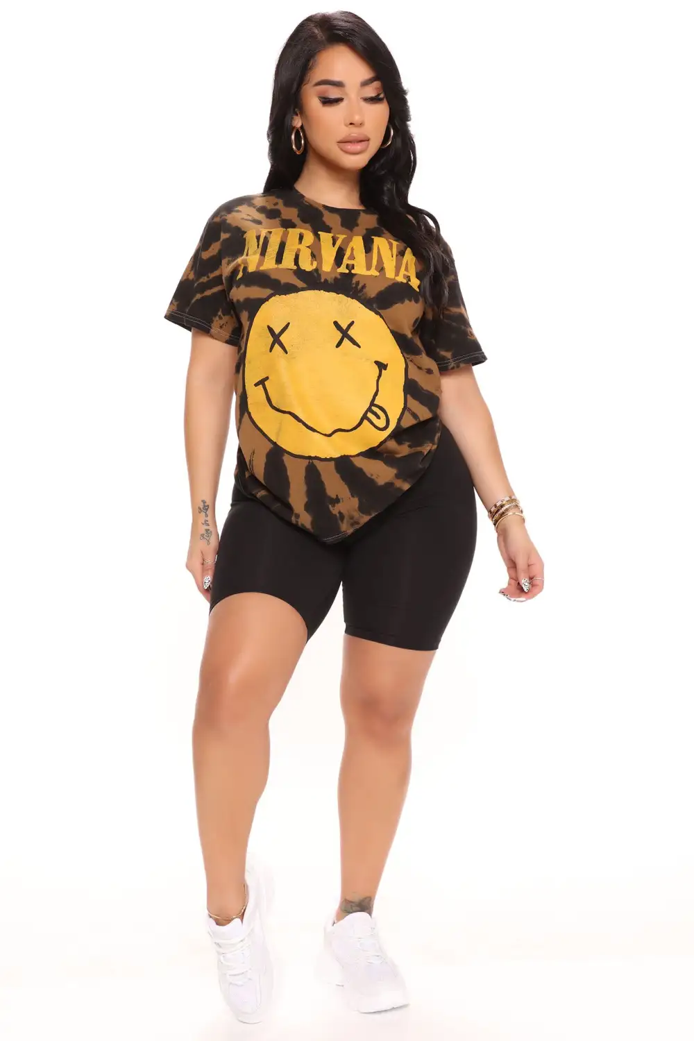 Nirvana Swirl Smile Top - Black/combo