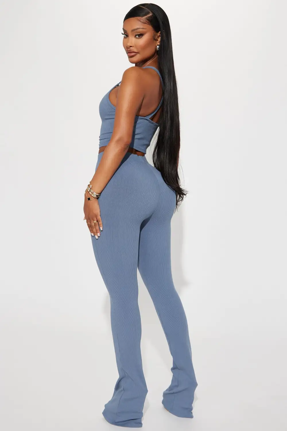 Elliana Snatched Pant Set - Charcoal