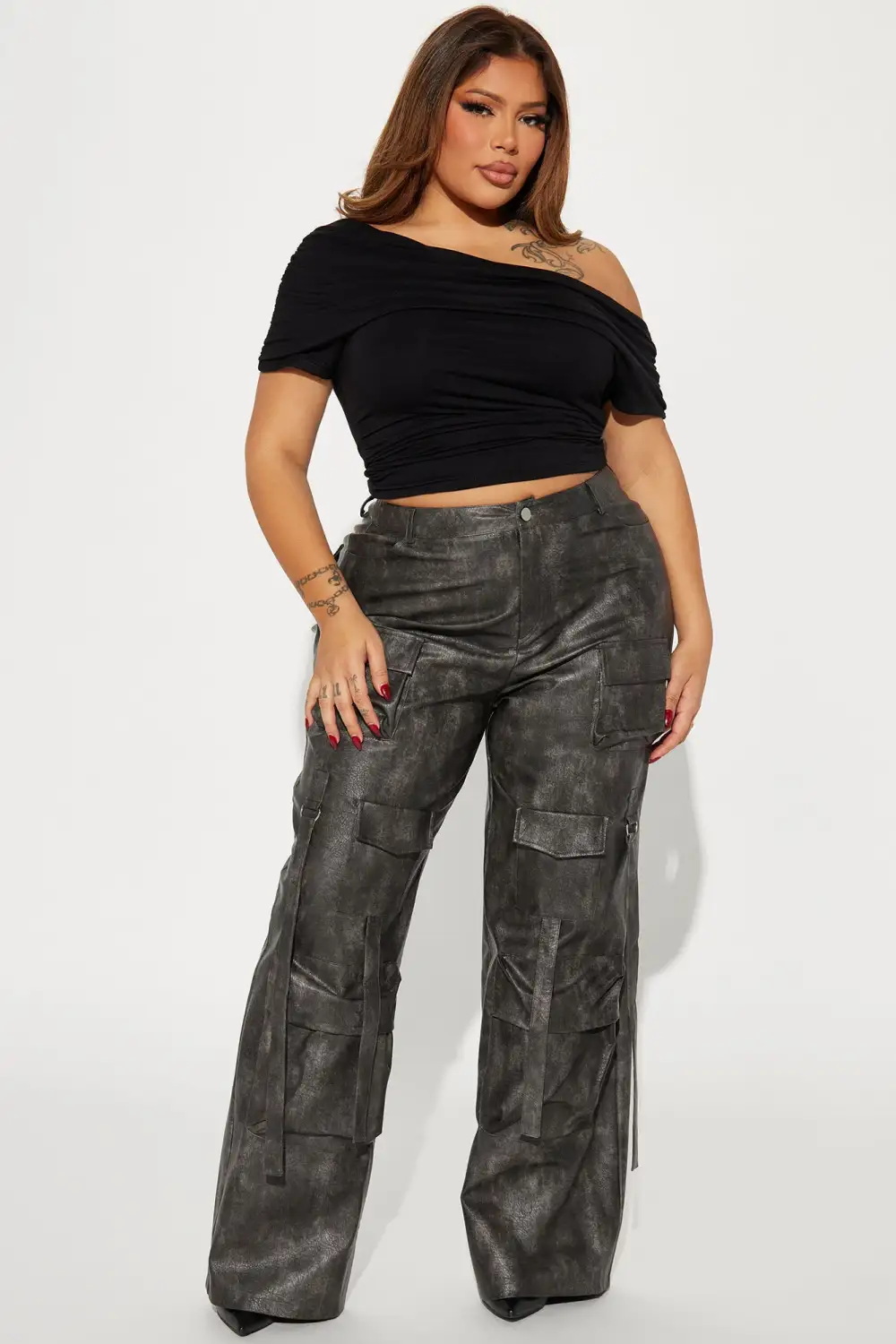 Oksana One Shoulder Top - Black