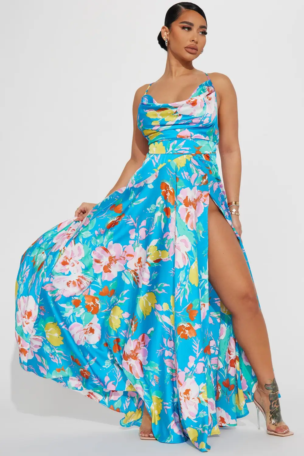 Cadence Floral Maxi Dress - Blue/combo