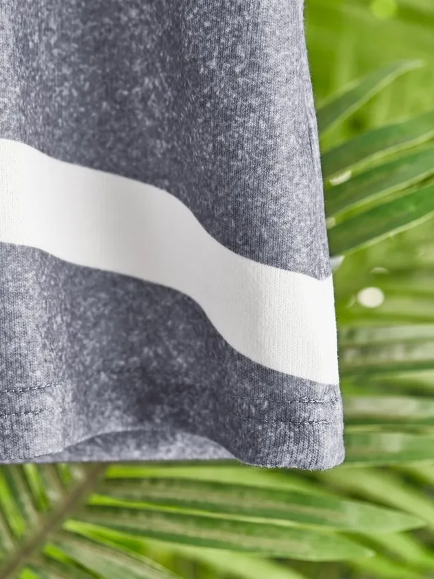 Daily Geometric Cotton Blends T-shirt