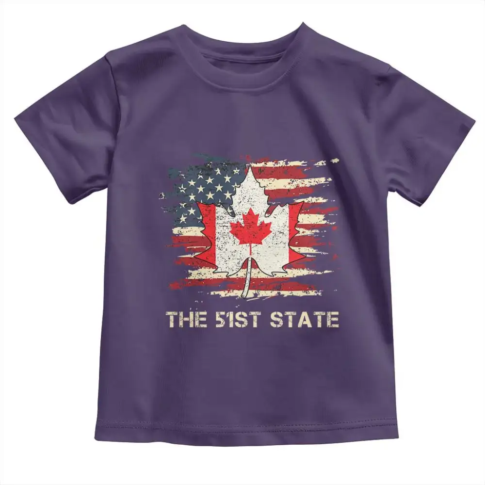 Canada The 51st State Toddler T Shirt Canadian Maple American Flag TS09