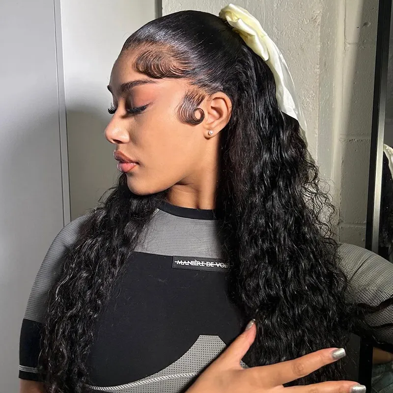 Sterly Deep Wave Bundles With 13X6 Lace Frontal Human Hair Bundles With Frontal