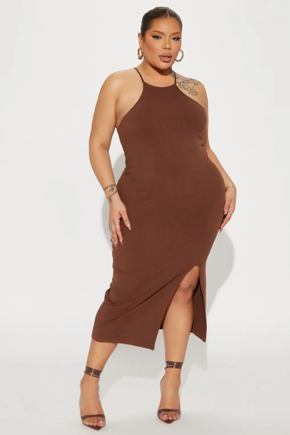 Tie Back Crosscriss Maxi Pencil Dress
