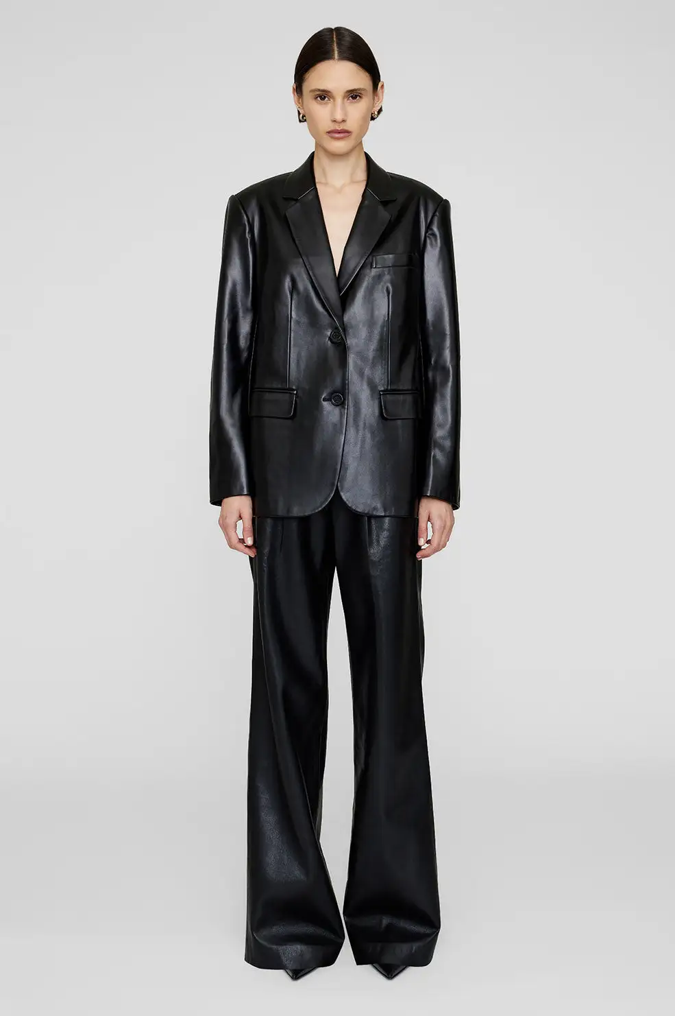 Classic Blazer - Black Recycled Leather