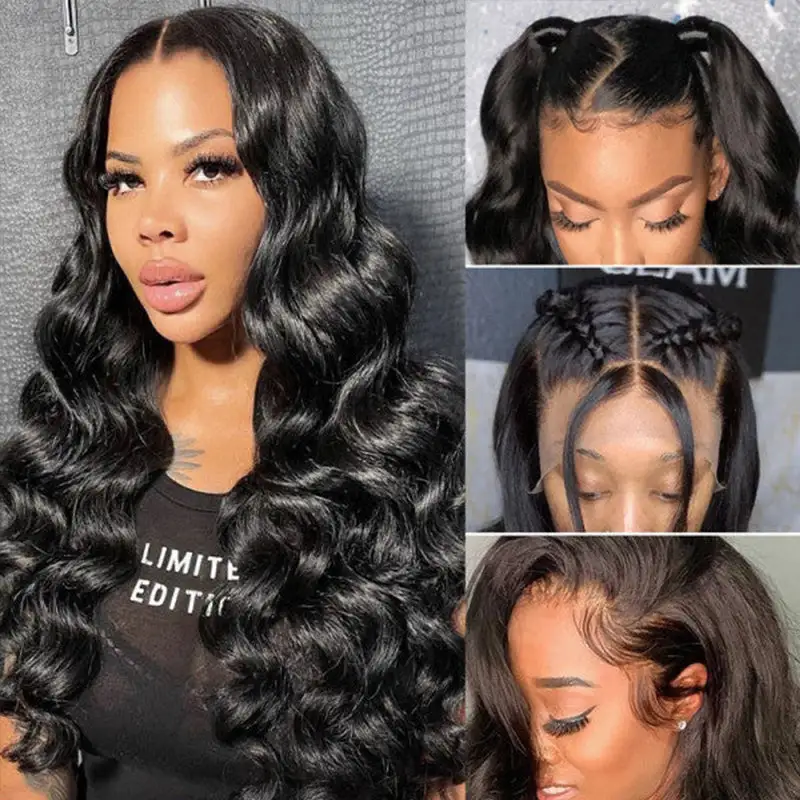250% Density Loose Deep Wave 13x6 Full Lace Frontal Wig 100% Human Hair