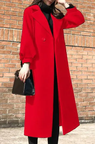 Classic Solid Lapel Coat