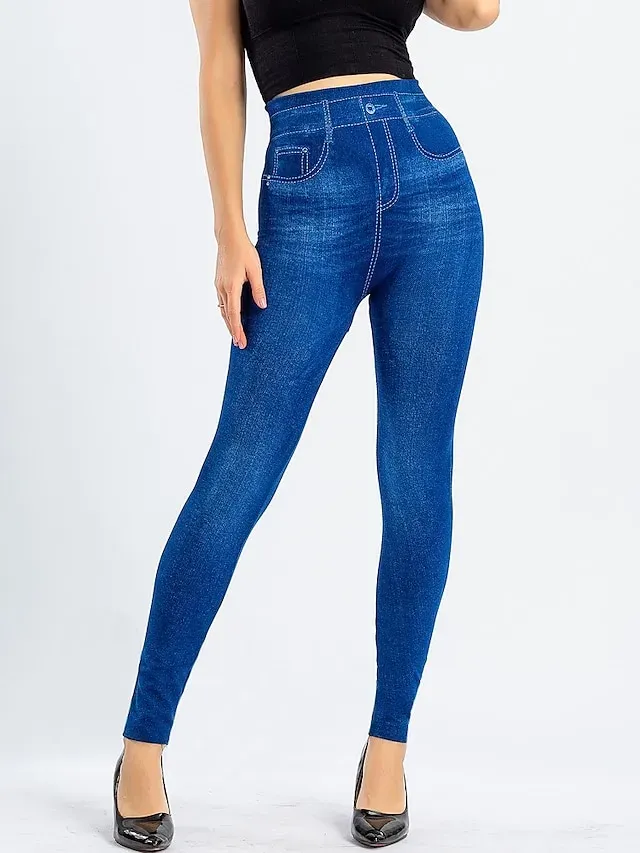 Women's Normal Bell Bottom Tights Leggings Fashion Ankle-Length High Waist Solid Color Tummy Control Butt Lift Comfort Stretchy Casual Weekend Black Blue Skinny