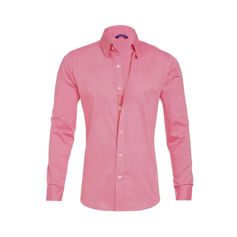 Men’s Zipper Oxford Shirt – Classic Style, Modern Comfort