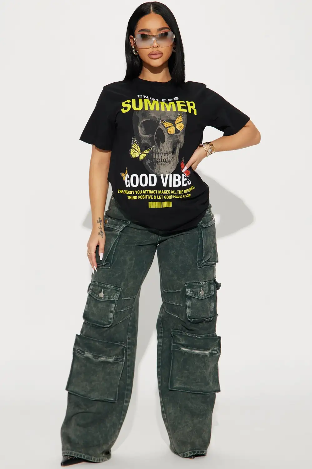 Endless Summer Skull Graphic Tshirt - Black