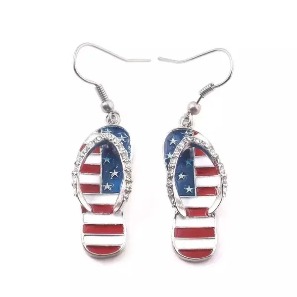 American Independence Day Art Slipper Earrings