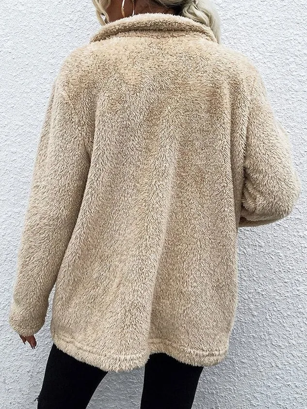 Casual Others Plain Teddy Jacket
