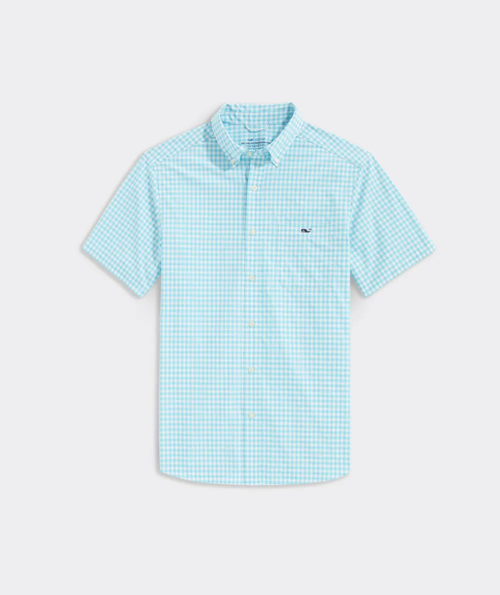 On-The-Go Nylon Short-Sleeve Gingham Shirt