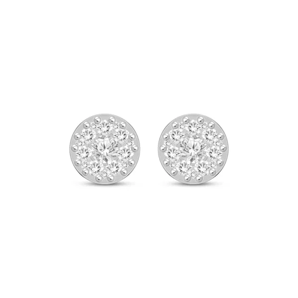 Men's Diamond Double Row Stud Earrings 1/2 ct tw Round-cut 10K Yellow Gold