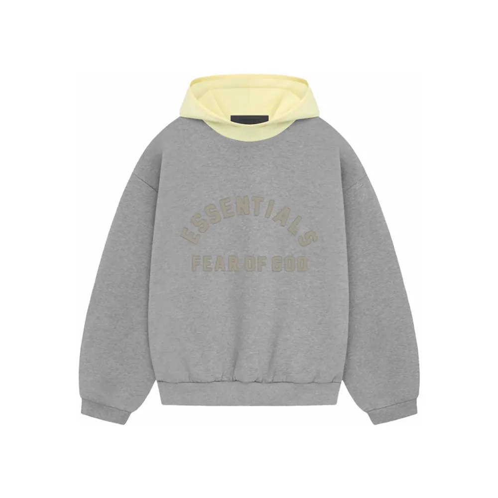 Hoodie SS24 Dark Heather Oatmeal/Garden Yellow