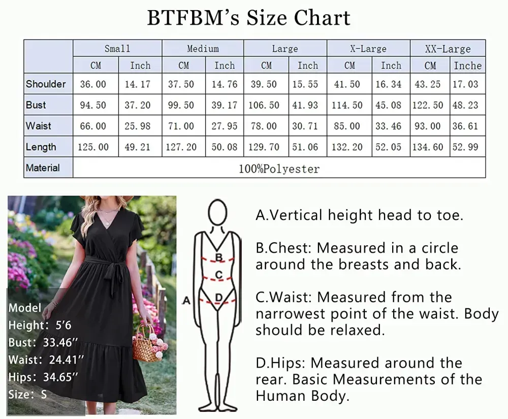 Women Summer Bohemian Floral Casual Wrap V Neck Ruffle Cap Sleeveless Belt A-Line Pleated Hem Swing Midi Sun Dress