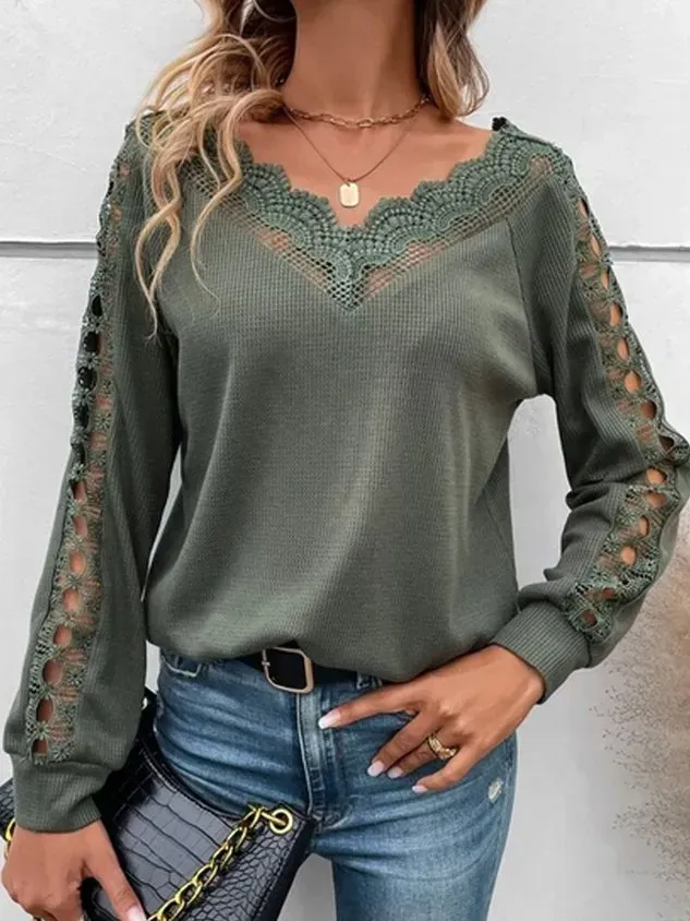 Plain Regular Fit Casual Daily V Neck T-Shirt