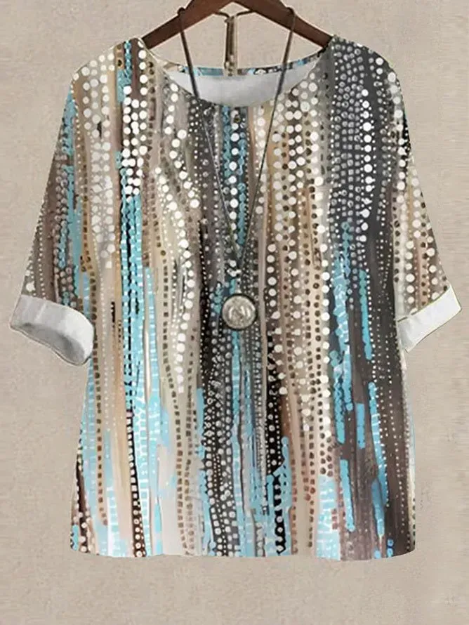 Crew Neck Ombre Casual Two-Piece Set