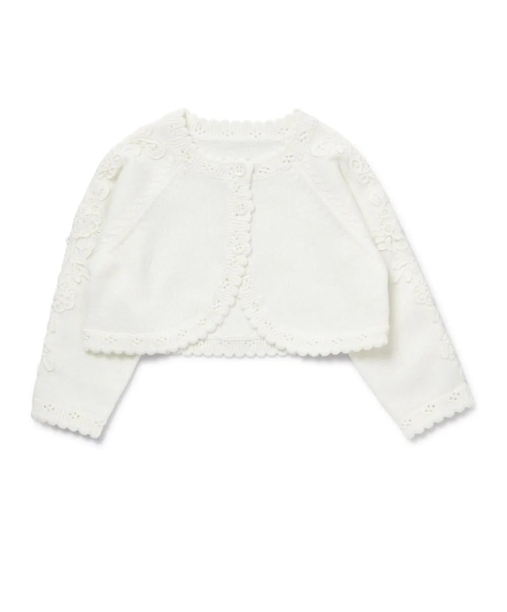 Lace Trim Cardigan - Cream