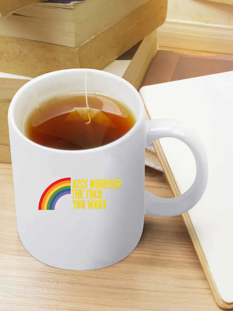 Kiss Whoever The Fuck You Want Letter Printed Double-Sided Mug