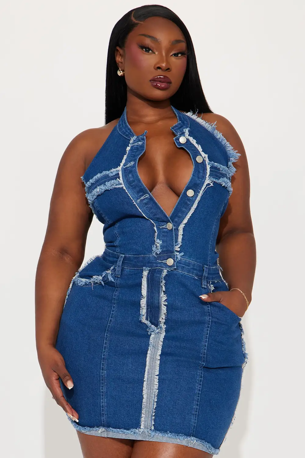 Paty Denim Mini Dress - Blue