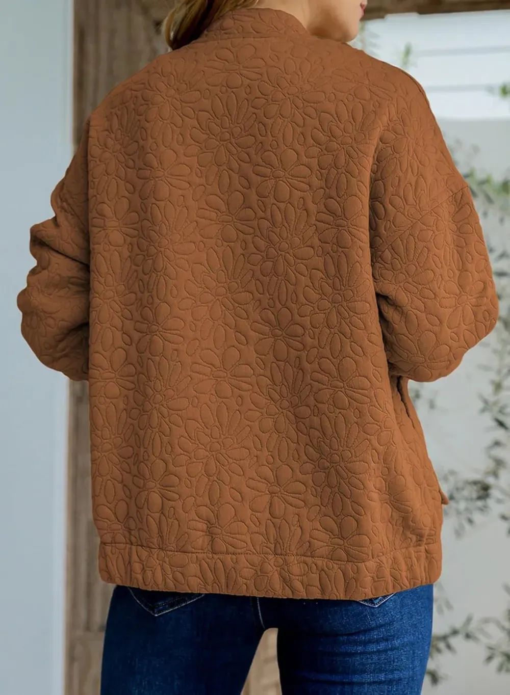 Jackets for Women Spring Fashion 2025 Cute Jacquard Coats Lightweight Zip Up Jackets Dressy Casual