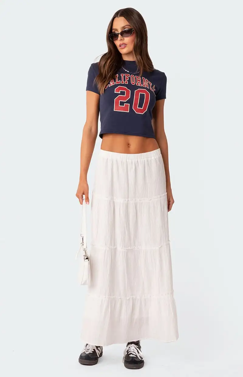 Edikted Charlotte Tiered Maxi Skirt