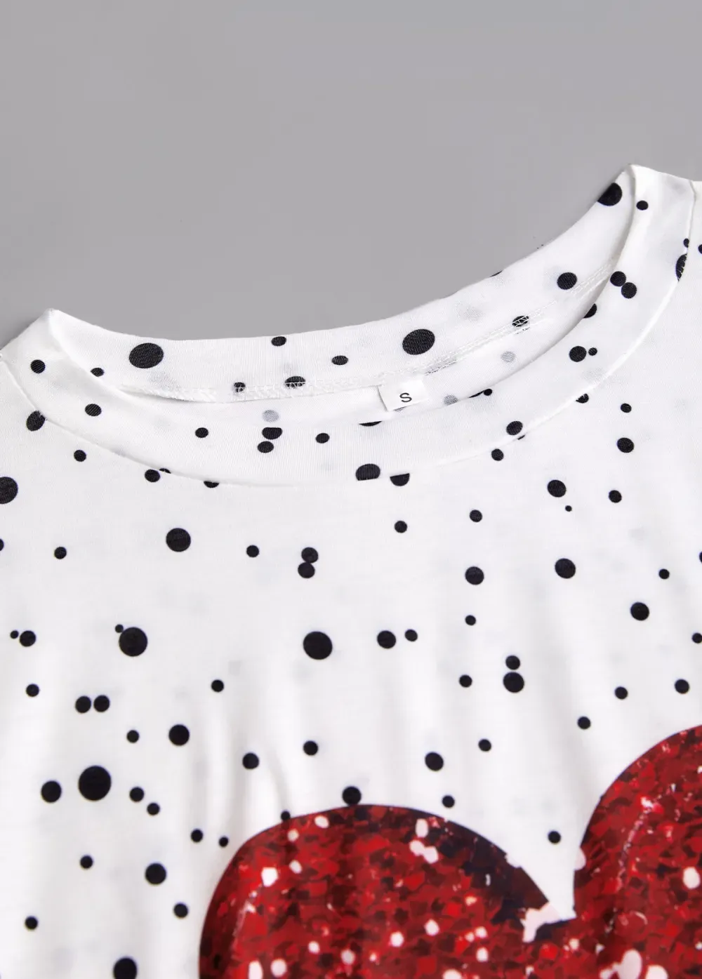 White Valentine's Day Print Long Sleeve T Shirt