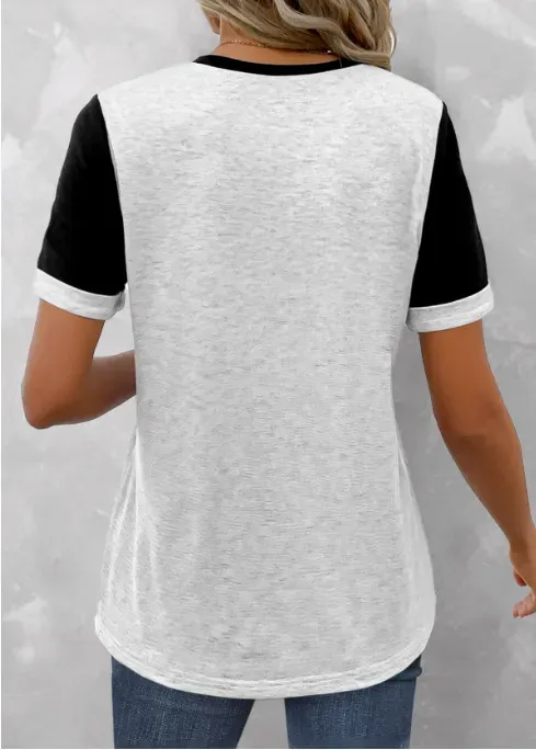 Short Sleeve Lace Panel T-Shirt