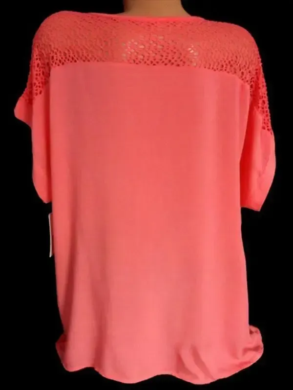 Woman Fashion Openwork Lace Shirt Tops Blouse